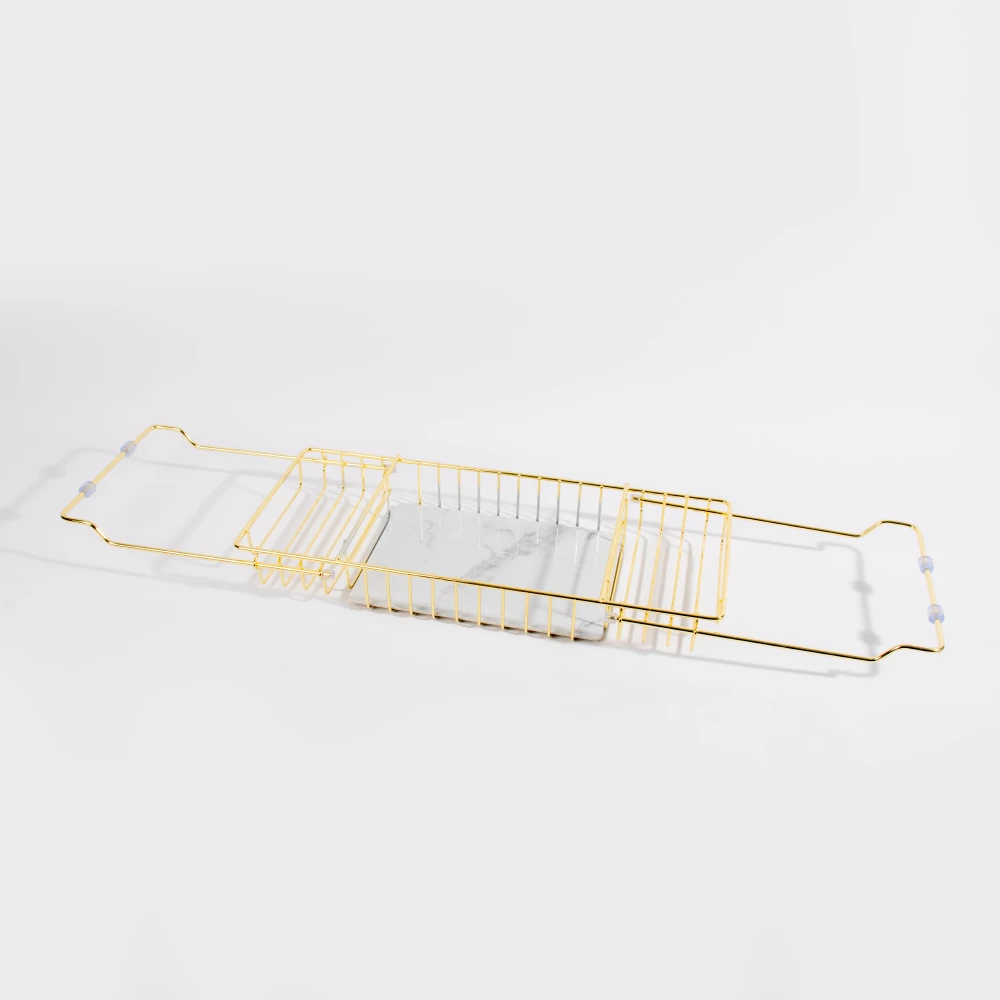 Extendable Metal And Marble Bath Caddy 6 Extendable Metal And Marble Bath Caddy - Image 5