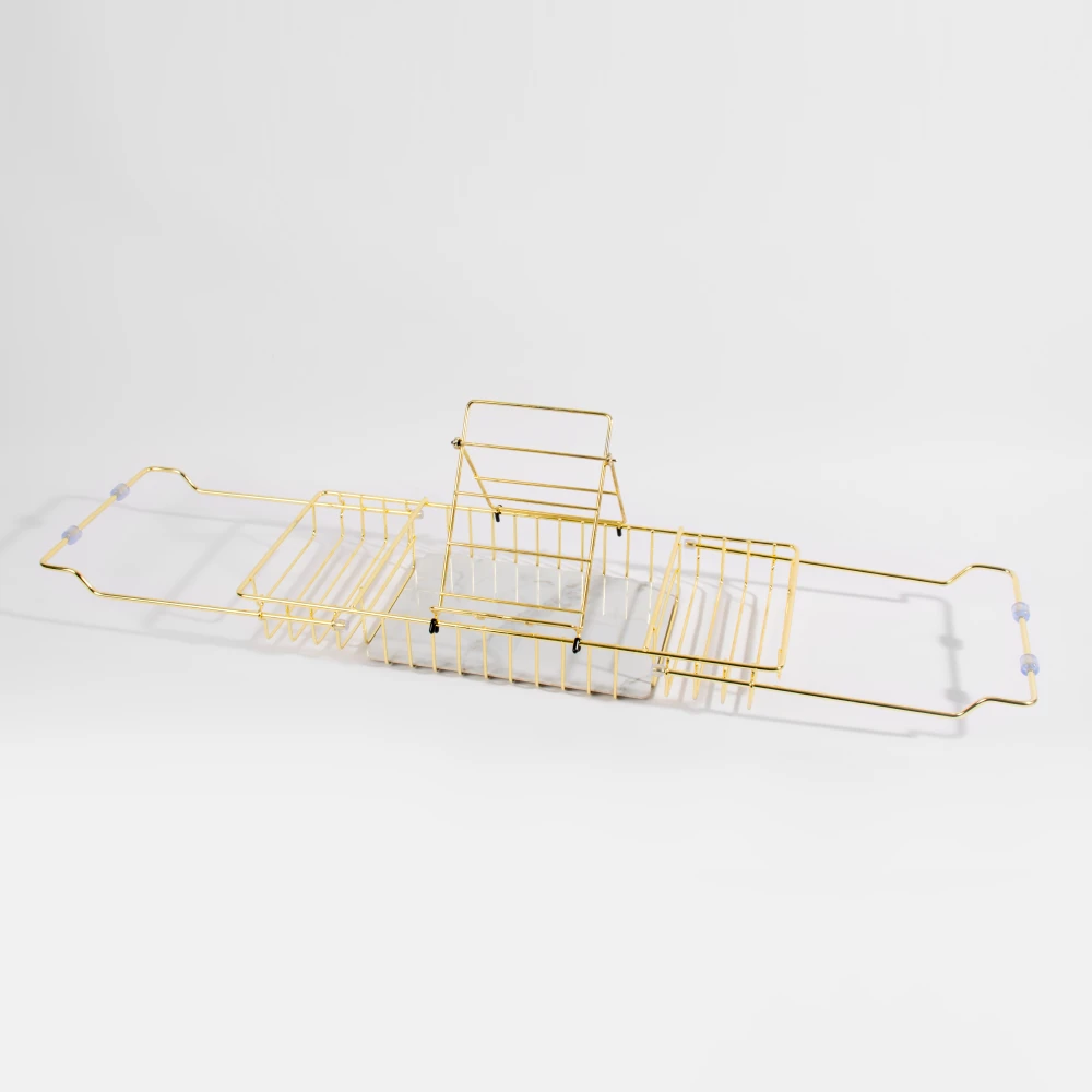 Extendable Metal And Marble Bath Caddy 3 Extendable Metal And Marble Bath Caddy - Image 2