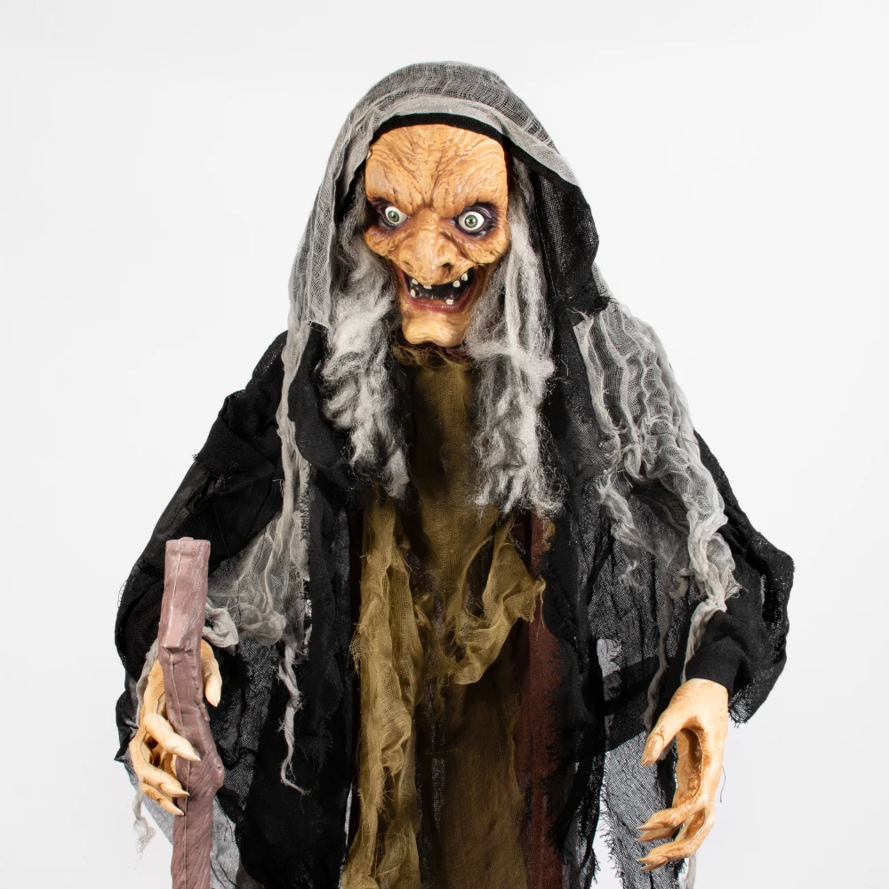 Animated Standing Witch With Walking Stick 160cm 3 Animated Standing Witch With Walking Stick 160cm - Image 2