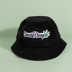 Black Cheech And Chong Towelling Bucket Hat W Logo -Cheap T-Shirt Store 590866 004